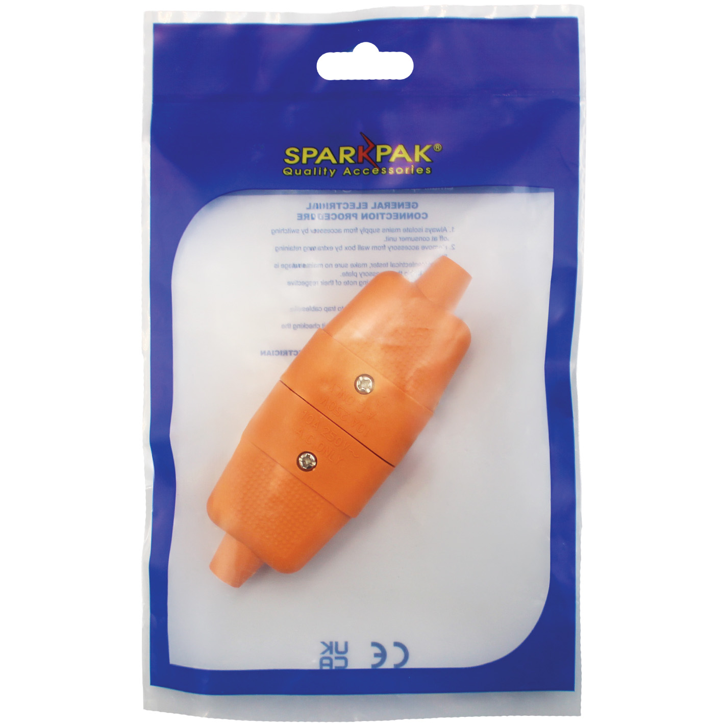 10A 2 Pin Flex Connector Orange