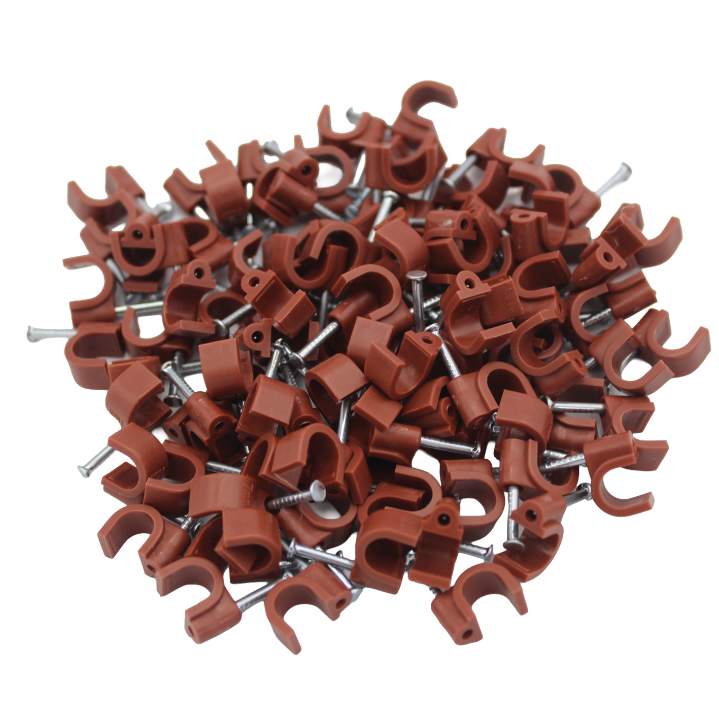 7mm Round Clips Brown (100)
