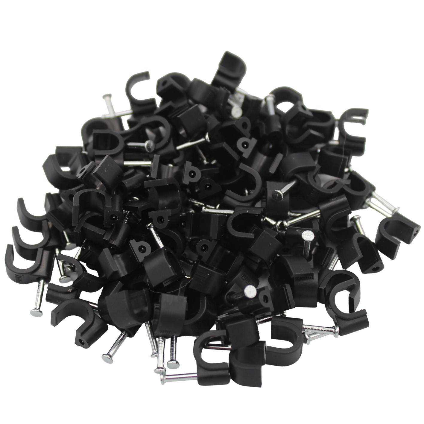 7mm Round Clips Black (100)