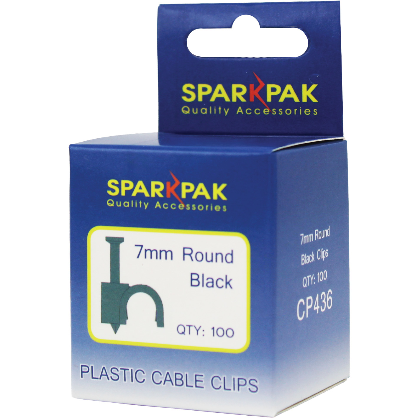 7mm Round Clips Black (100)