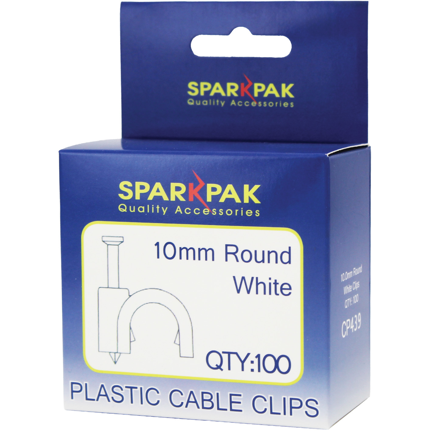 10mm Round Clips White (100)