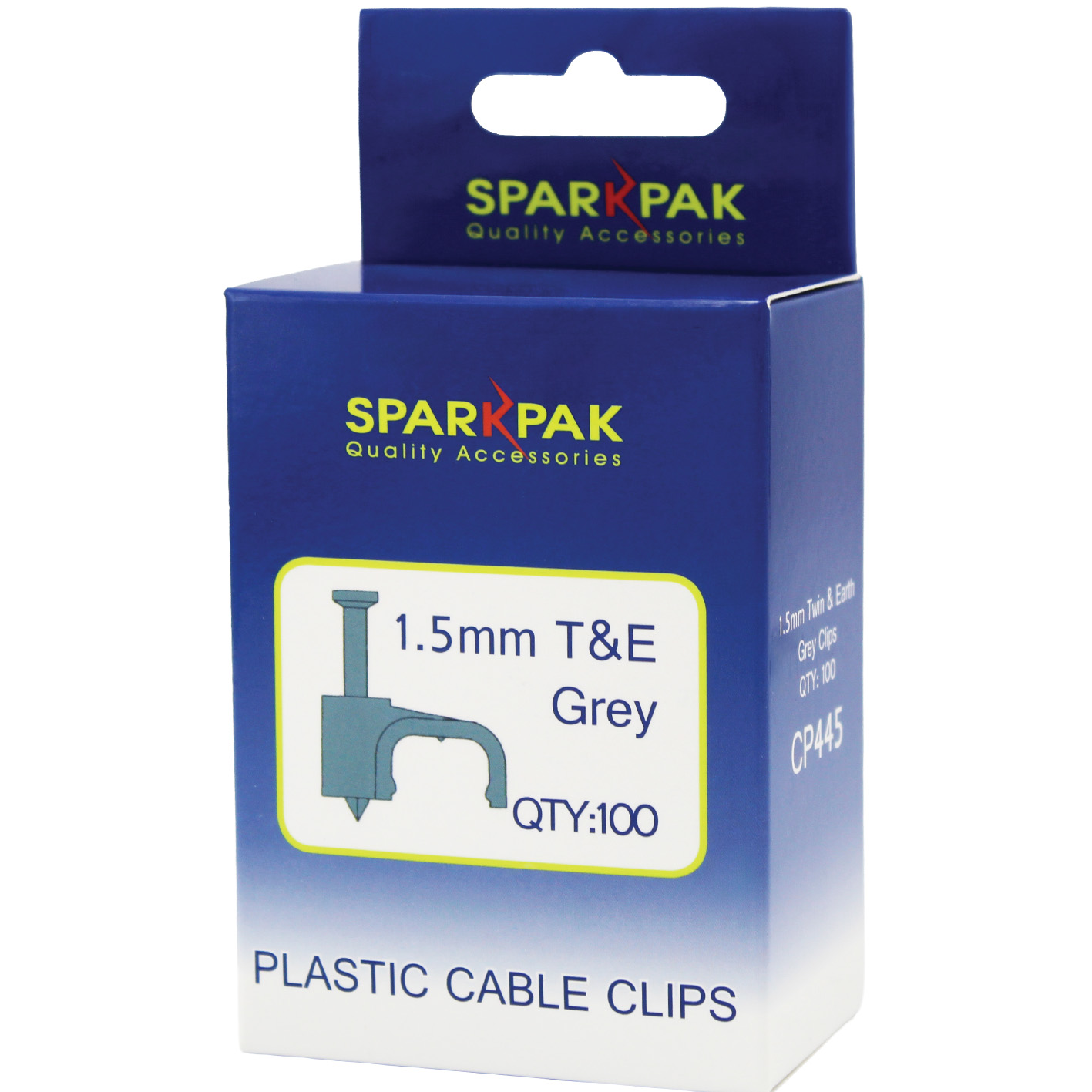 1.5mm Twin & Earth Round Clips Grey (100)