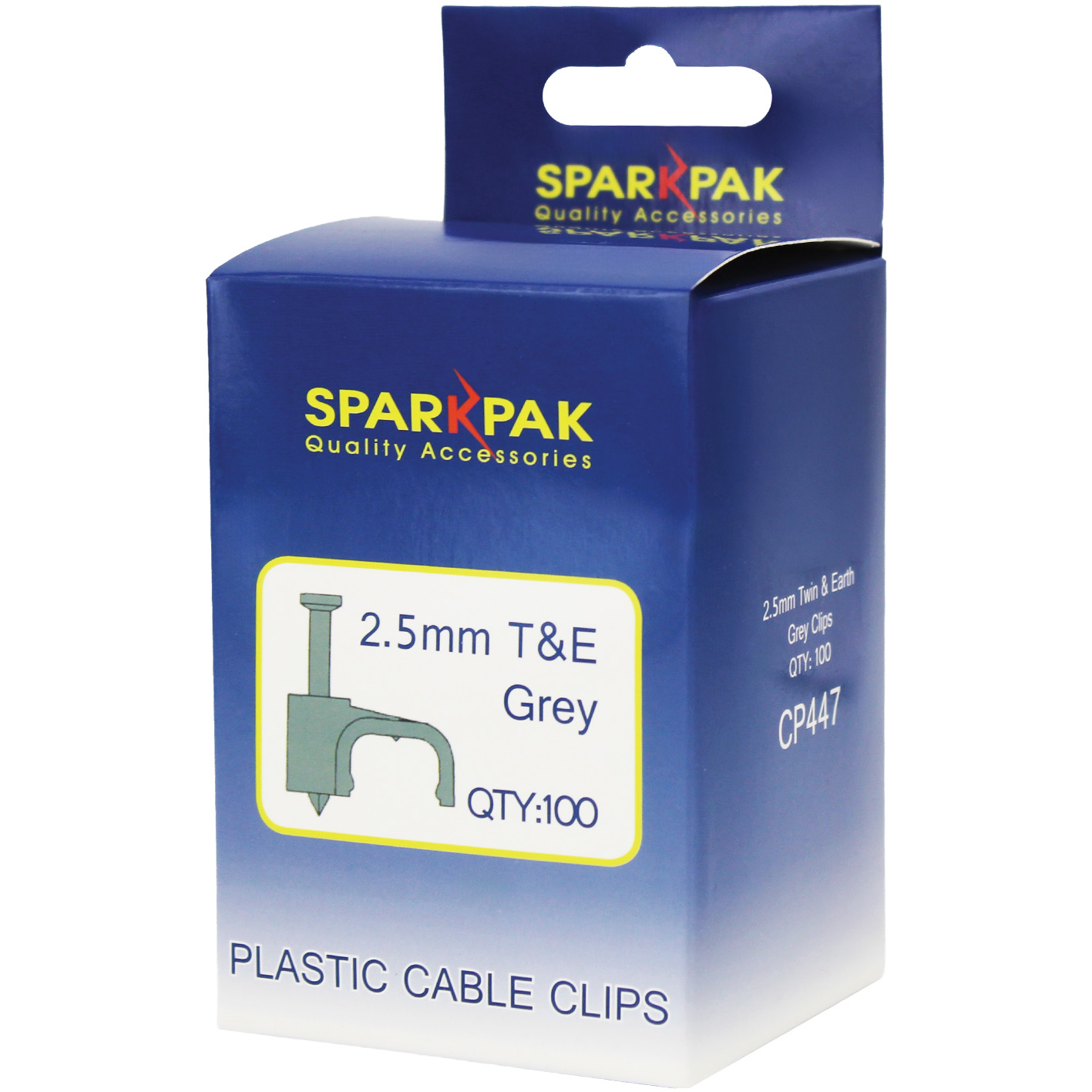 2.5mm Twin & Earth Round Clips Grey (100)