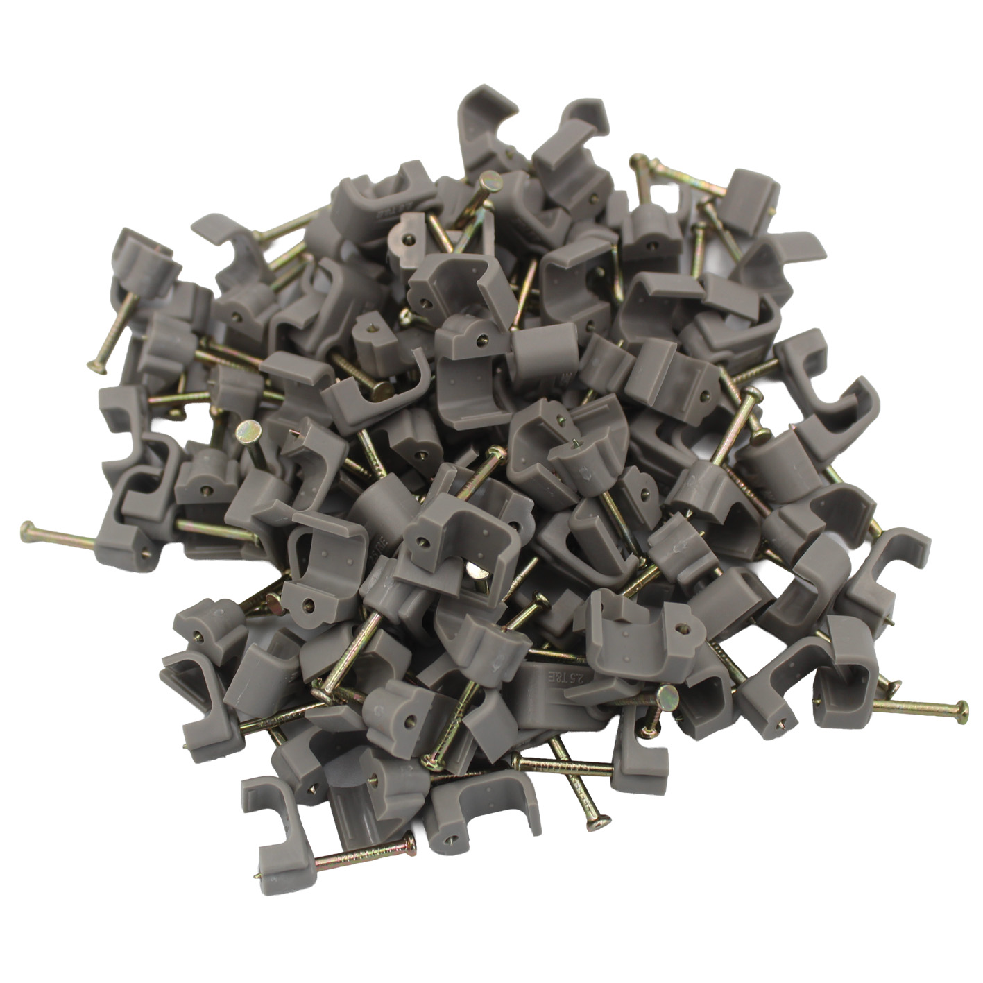 2.5mm Twin & Earth Round Clips Grey (100)