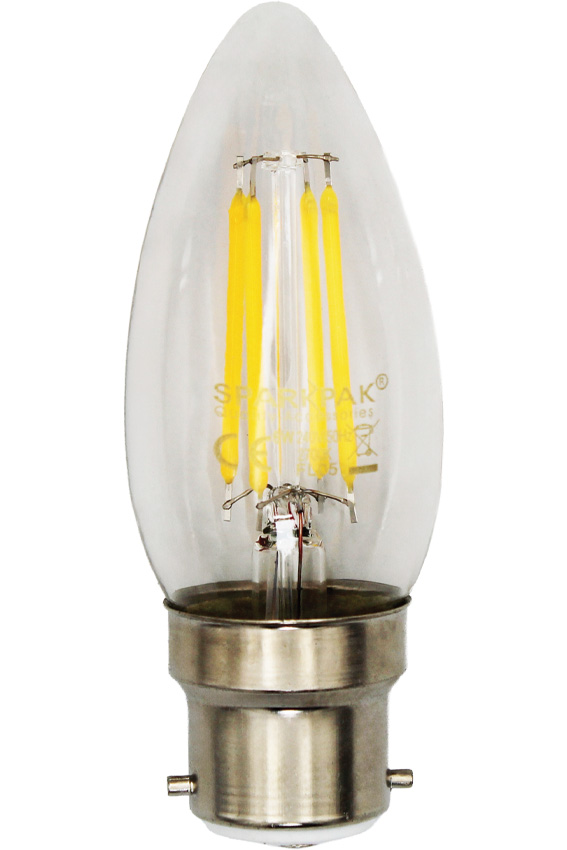6W BC Filament LED Candle Lamp