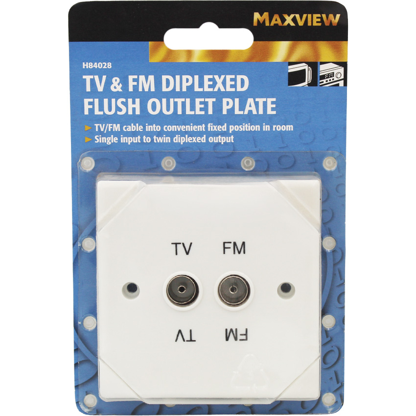 TV & FM DIPLEXED OUTLET PLATE